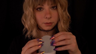 ASMR | close up Whispering & Mic Grid Scratching - bassy, breathy, clicky, ramble