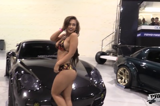 HOT Bikini Model at Car Show - Amber Fields