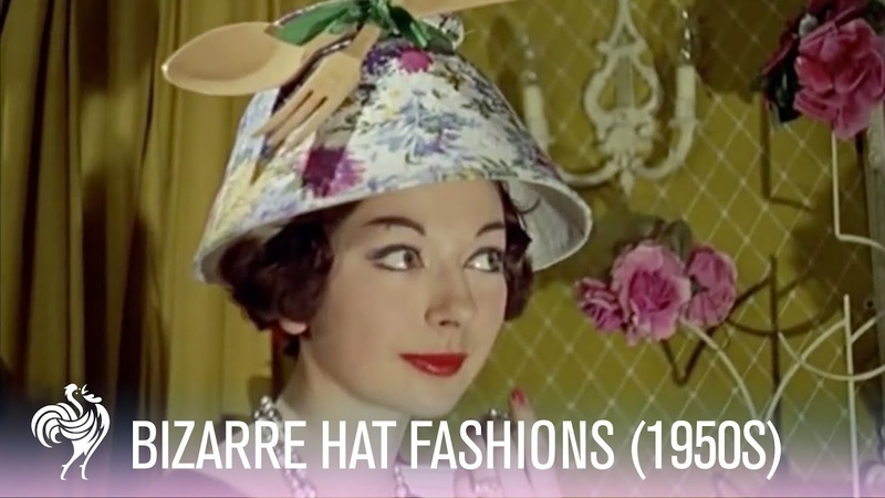 Bizarre Hat Fashions w, a Kitchen Theme (1950s), Vintage