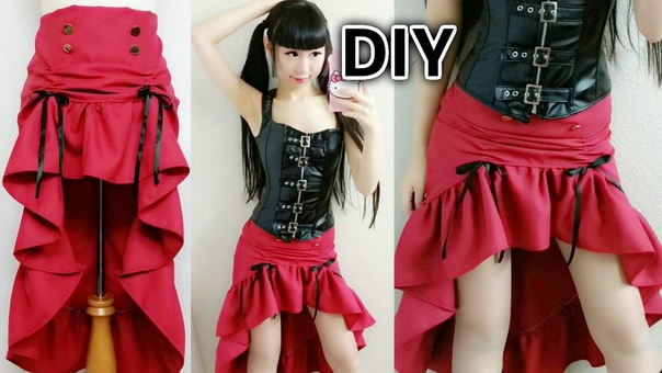 DIY Easy Steampunk Inspired Outfit, DIY Low High Ruffle Steampunk