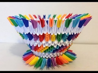 3d Origami Rainbow/white Vase