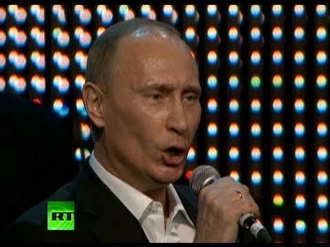 Singing PM: Fats Putin over the top of Blueberry Hill with piano