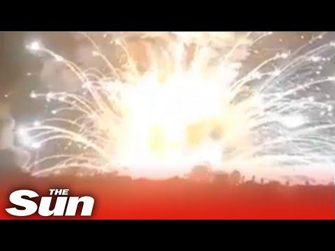Russian warehouse EXPLODES as Ukrainian forces strike in