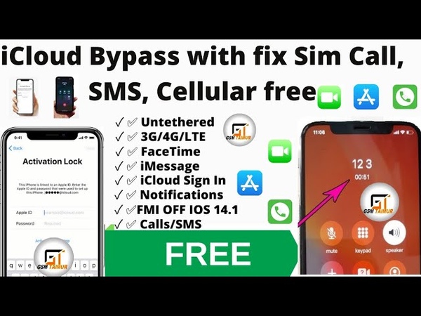 Free Untethered i Cloud Bypass with fix Sim Call, SMS, Cellular Sim Fix EFT pro All i OS Support