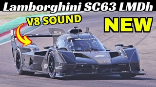 NEW 2024 Lamborghini SC63 LMDh Hypercar Testing at Imola Circuit - V8 Twin-Turbo Engine Sound