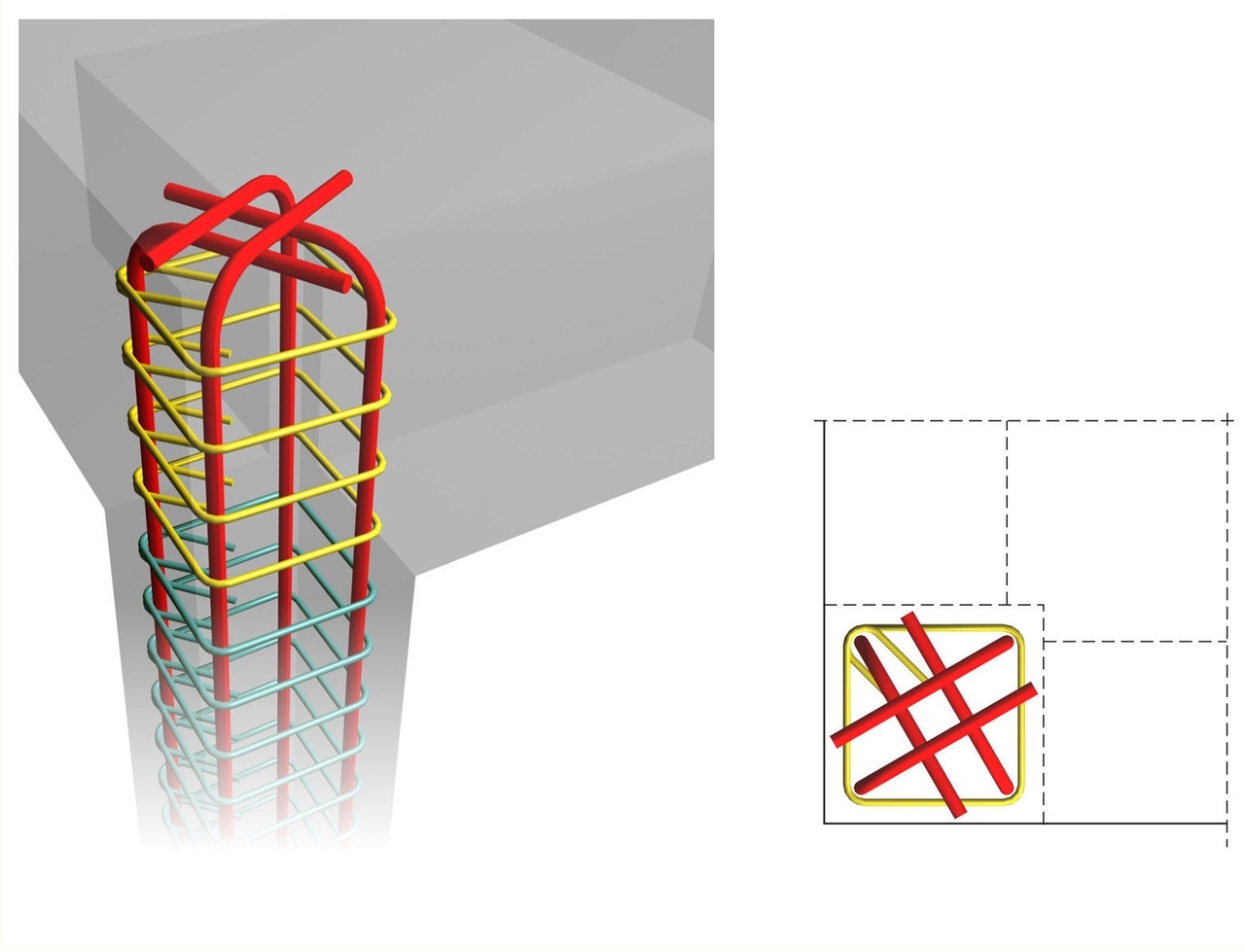 Закрепление арматуры верхнего уровня пола