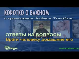Враги человеку домашние его. Протоиерей Андрей Ткачев
