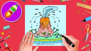 How To Draw A Volcano Step By Step DIY Tutorial